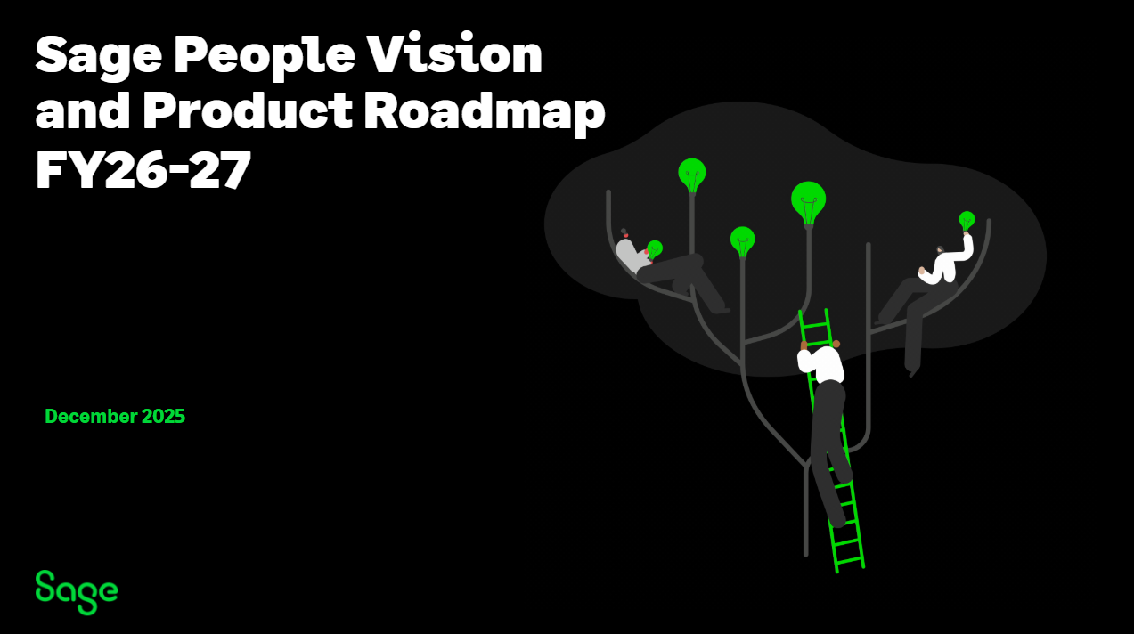 Sage People FY26 product roadmap, slide 1 of 11:  overview. 